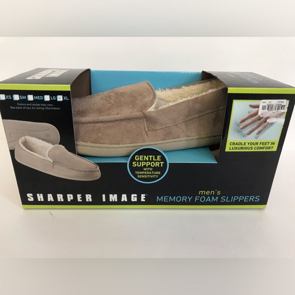 🆕 NEW Sharper Image Memory Foam Slippers (XL)